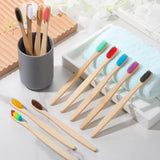 Eco Cepillo de Bambu 100% Biodegradables Cerdas Suaves Colores Unidad