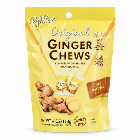 Caramelos Masticables de Jengibre 113g - Ginger Chews — Original — fondo blanco
