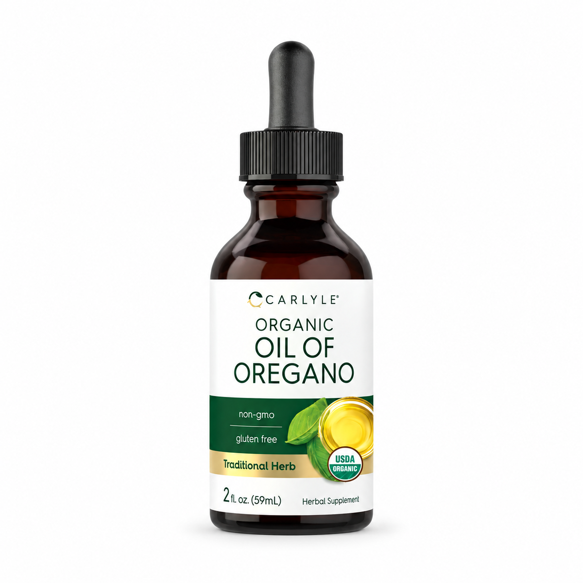 Carlyle - Aceite de Orégano Orgánico 59ml — fondo blanco