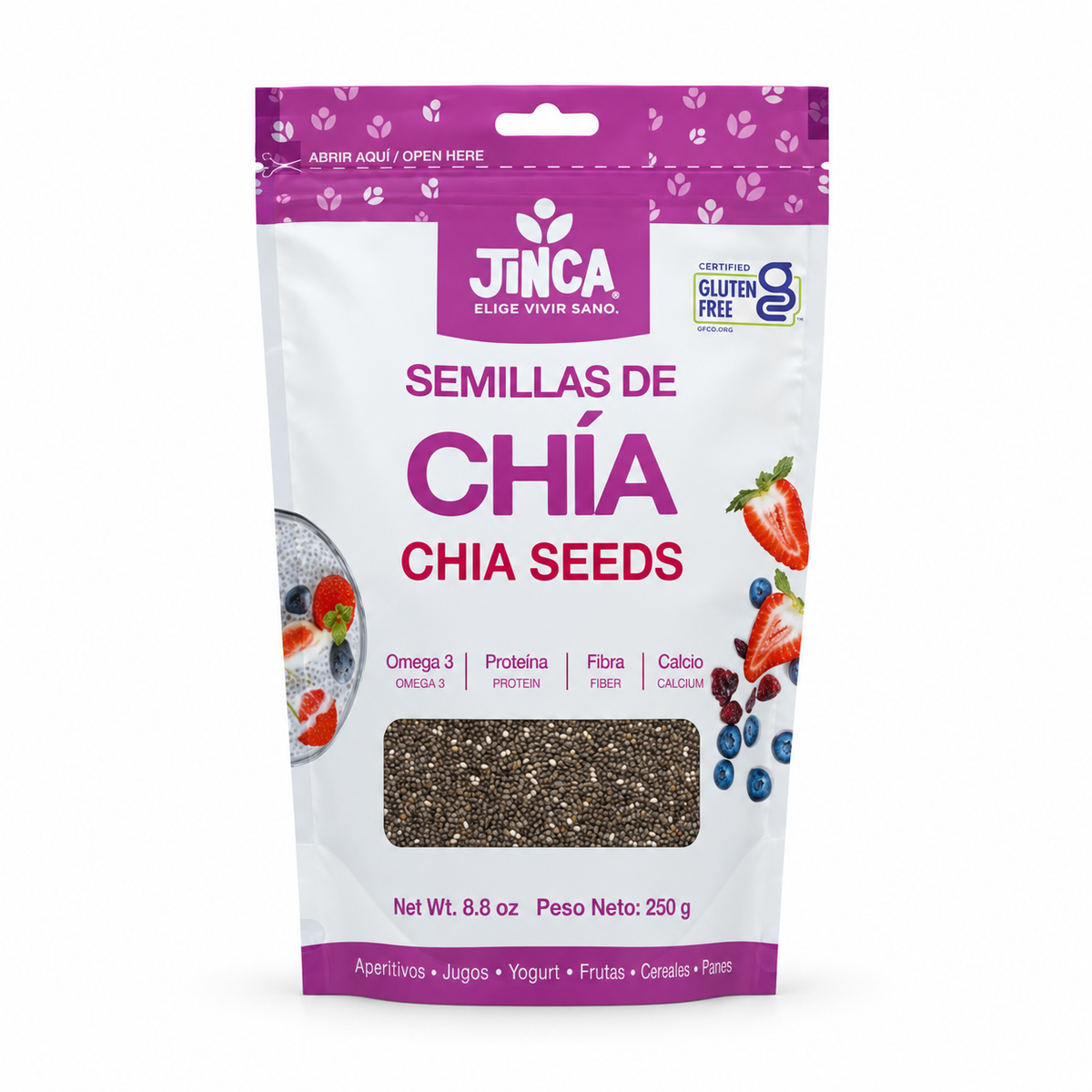 Chía Jinca Foods 250g — fondo blanco