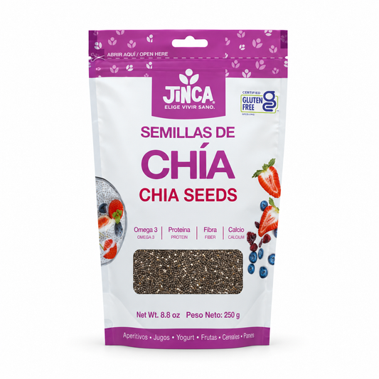 Chía Jinca Foods 250g — fondo blanco