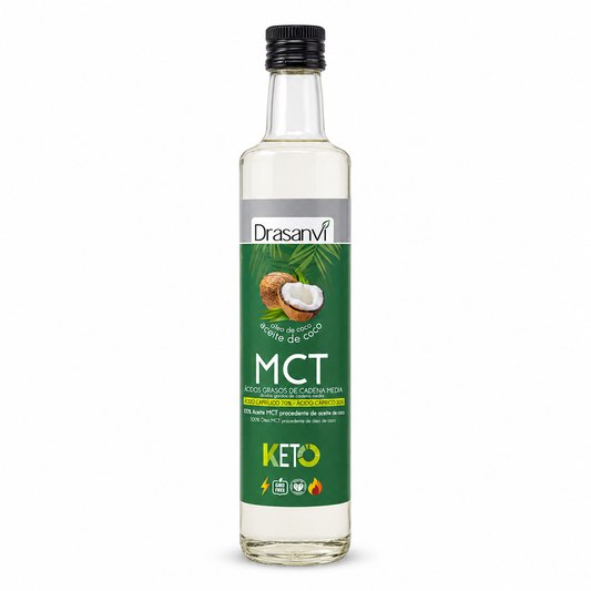 Aceite MCT Coco 500 ml Keto — fondo blanco