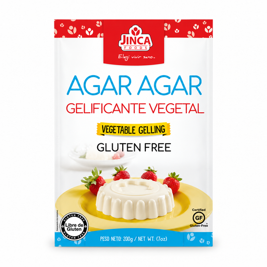 Agar Agar Jinca Foods 200g — fondo blanco
