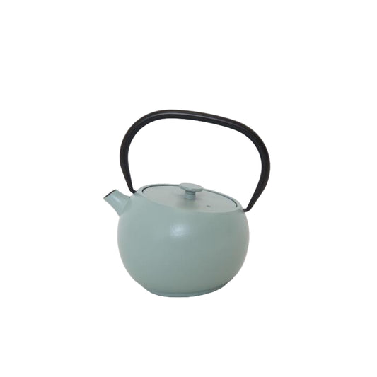 Tetera Pequeña Redonda Esmaltada 0.3L (Naranja-Celeste-Blanca)