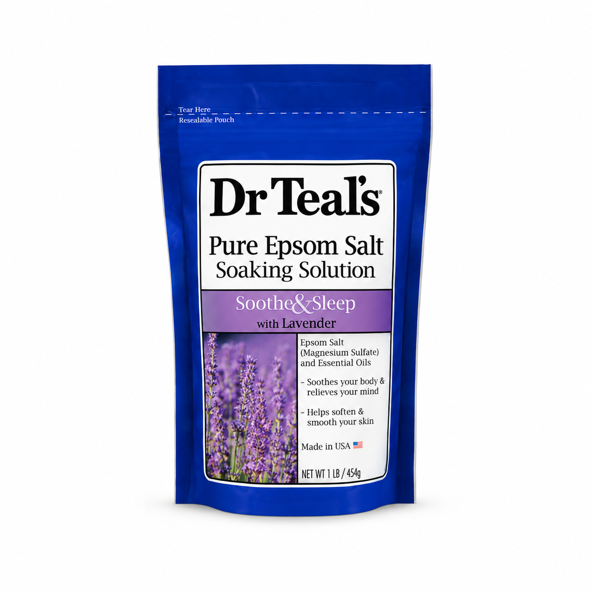 Sal de Epsom Lavanda 450 g incluida en el paquete