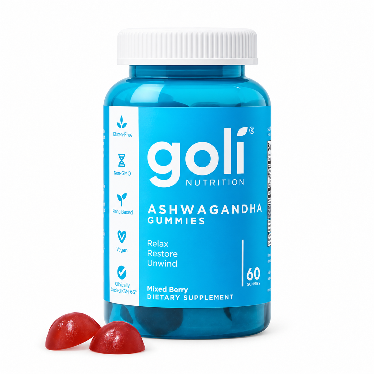 Gomitas Goli – Ashwaganda 60 Unidades — fondo blanco