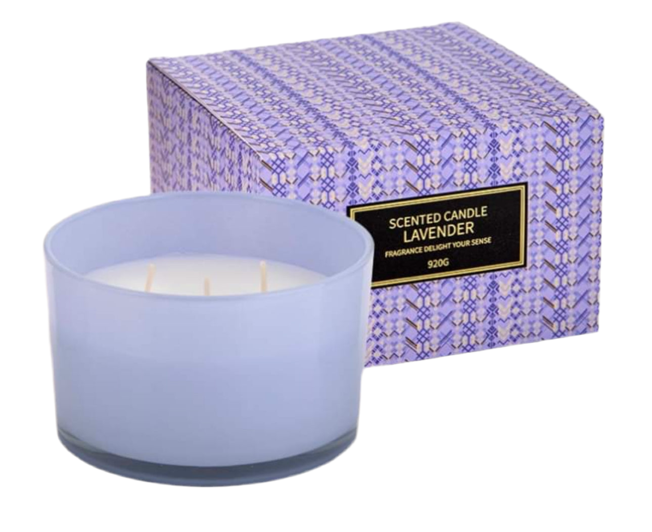 Candela Vidrio (Cajita) 3 Mechas 920g Variedas aromas