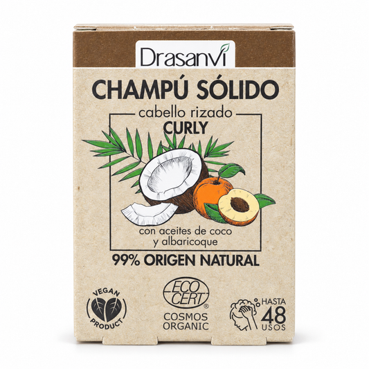 Champú Sólido - Curly - Cabello Rizado Cosmos Organic Bio 80g — fondo blanco