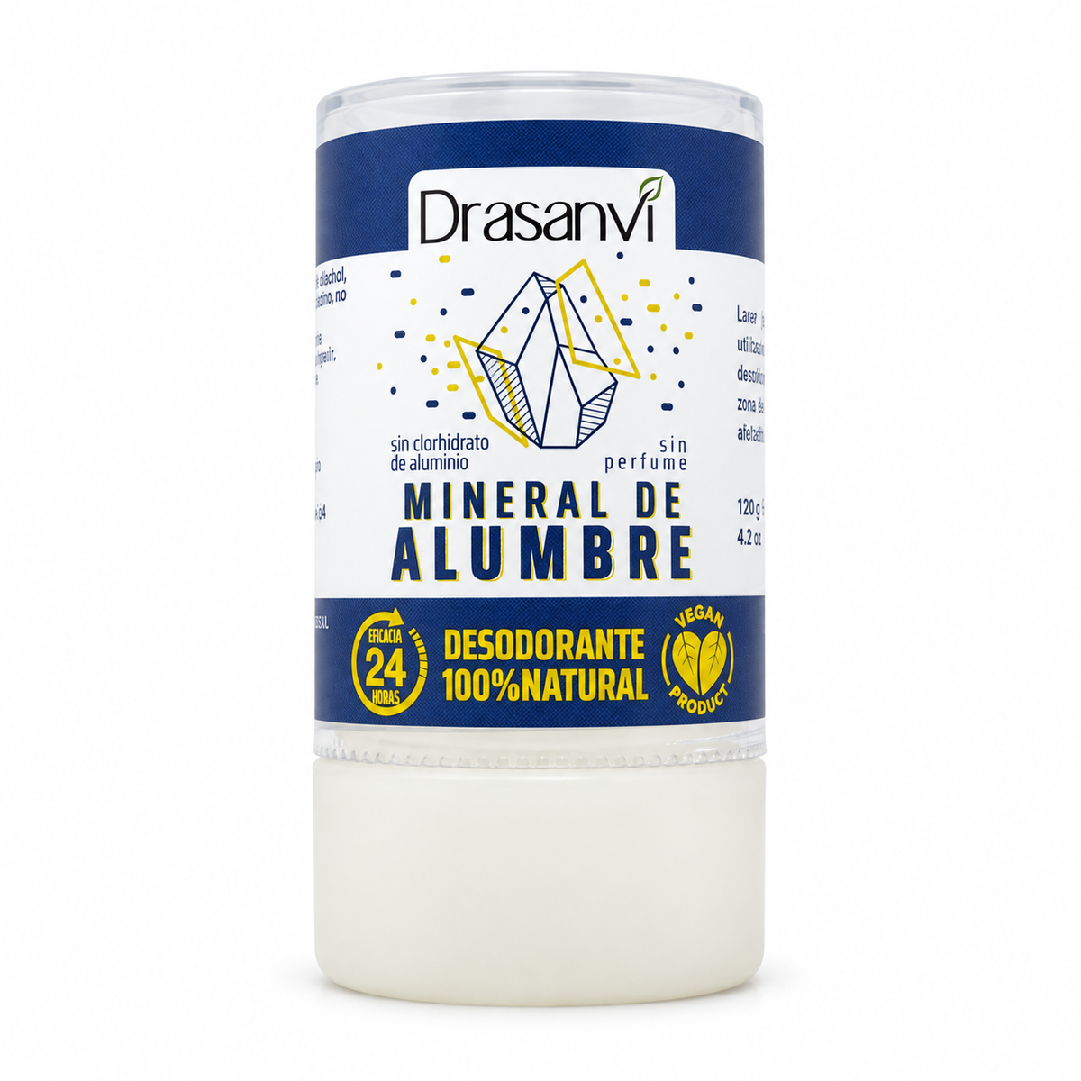Desodorante Mineral de Alumbre 120g — fondo blanco