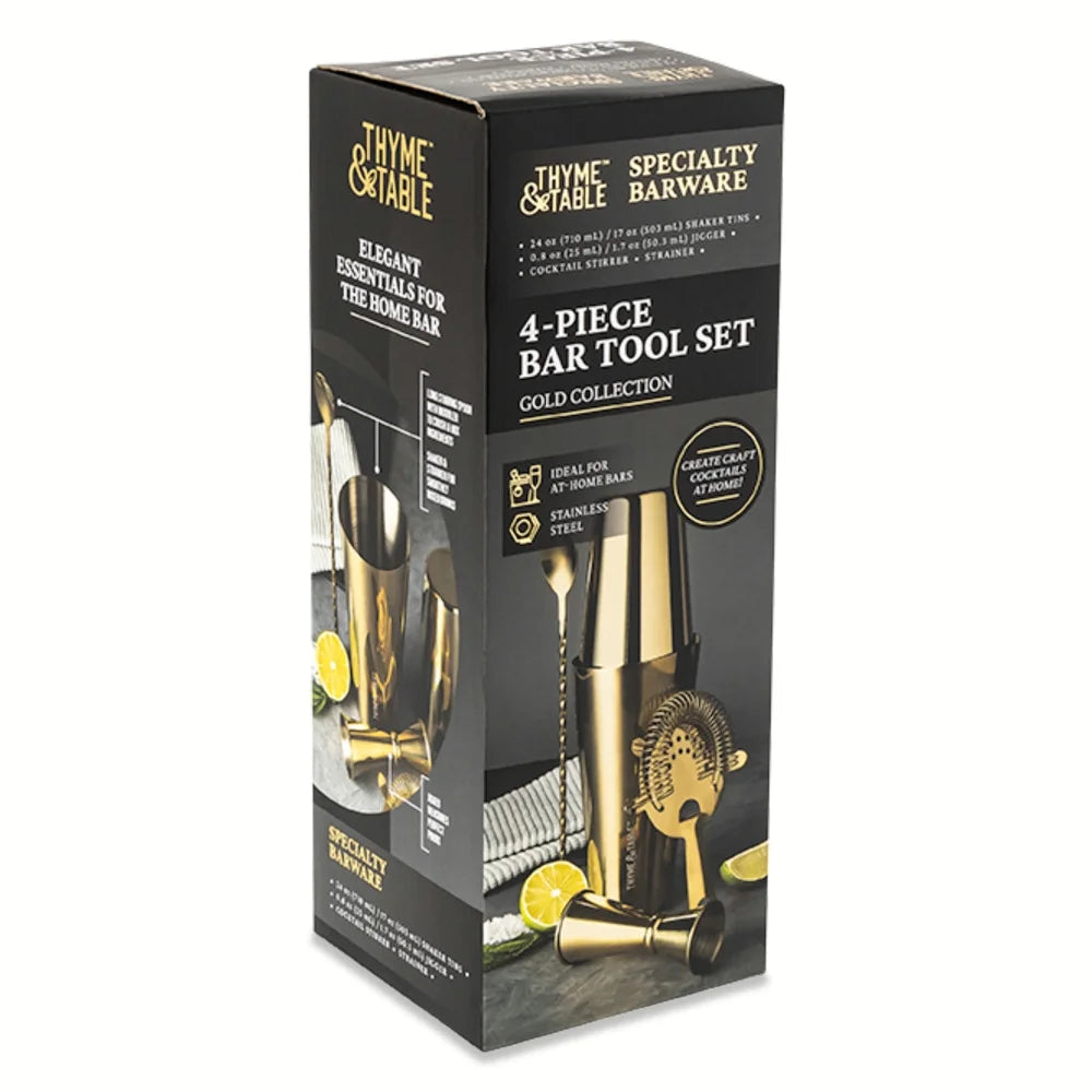 Thyme & Table 4-Piece Stainless Steel Gold Bar Tool Set