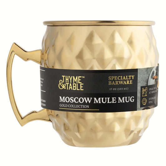 Thyme & Table Taza de Mula Moscow de Acero Inoxidable Dorado de 17 Oz