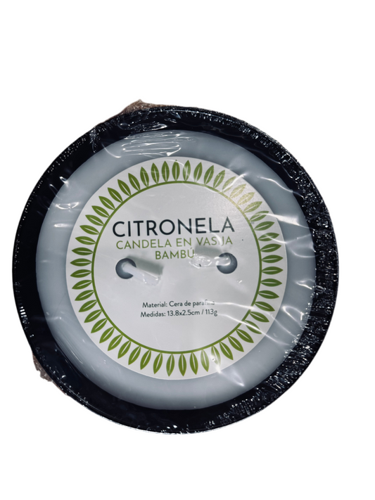 Candela Citronella Vasija Bamboo 113g