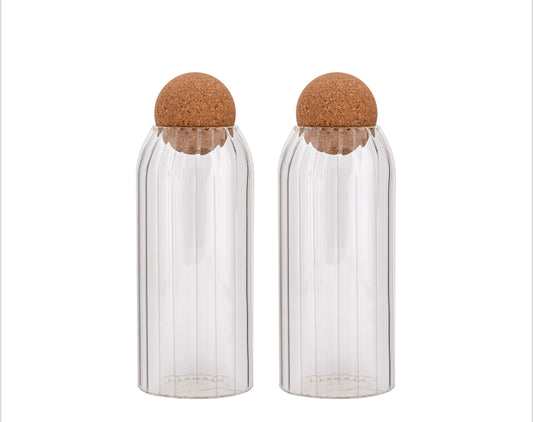 Frasco de Vidrio Borosilicato Mediano Tapa Bola Corcho 800ml