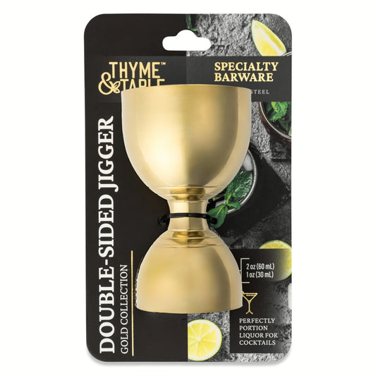 Thyme & Table Gold Double-Sided 2oz & 1oz Jigger
