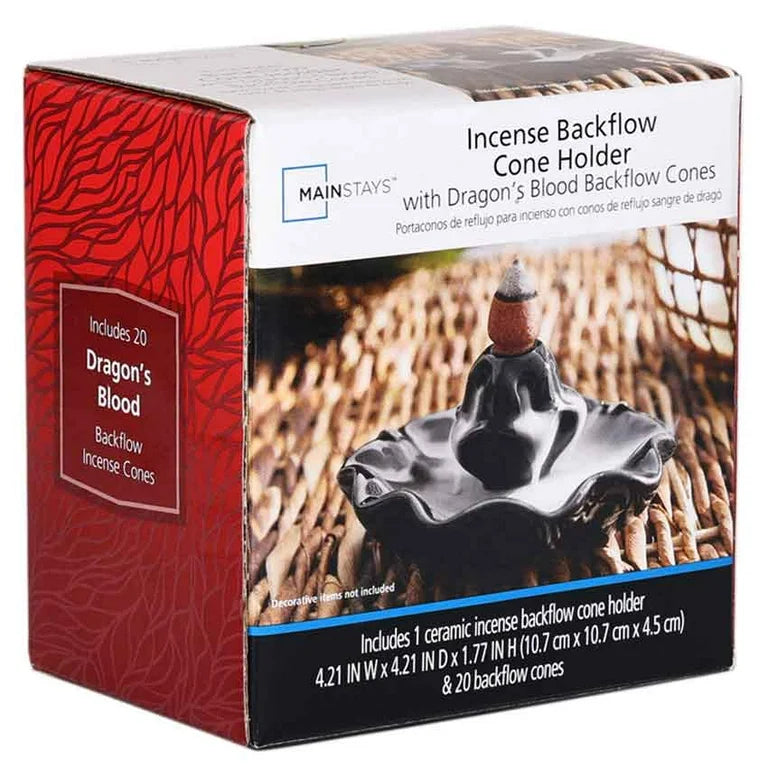 Incense Backflow Cone Holder Negro, Pequeño