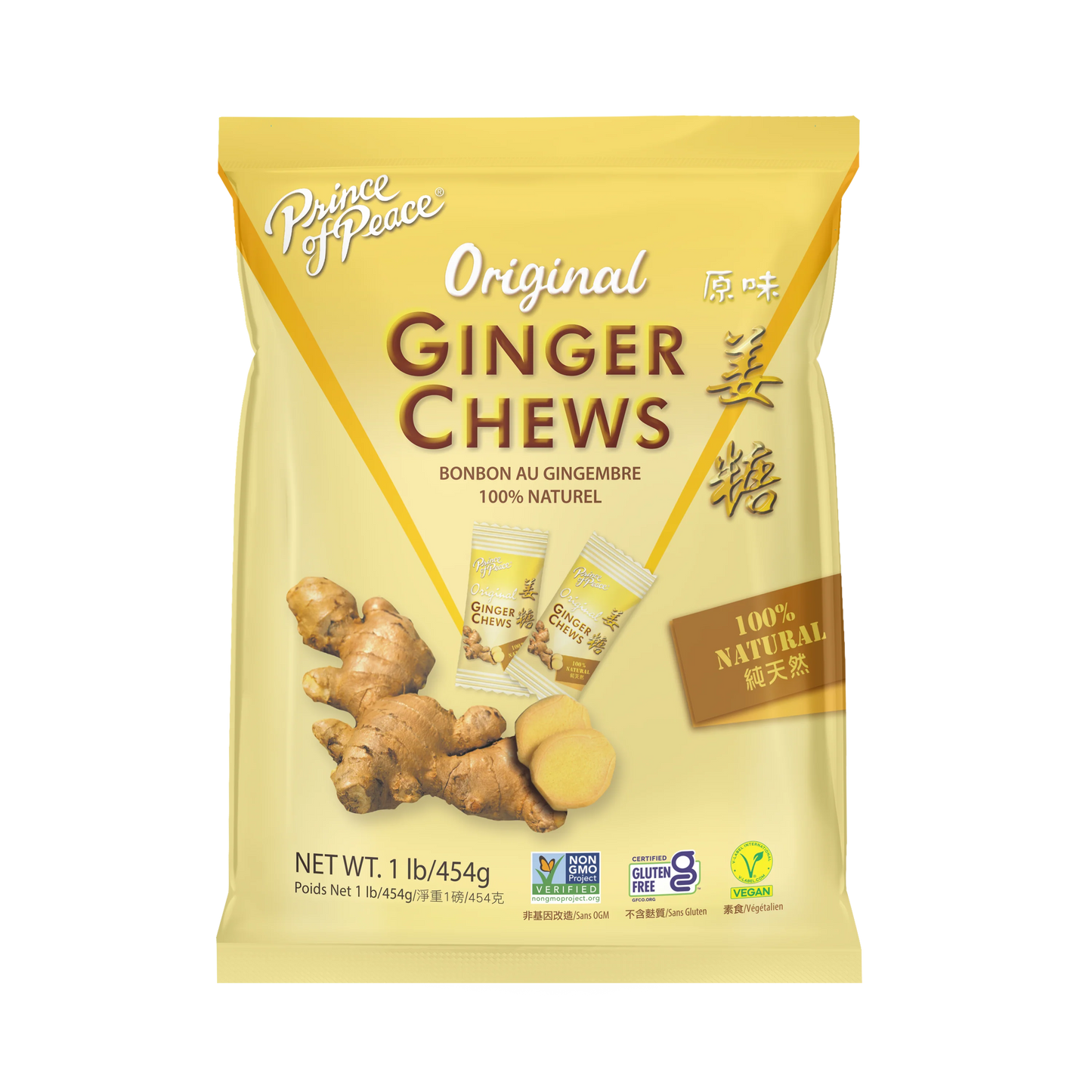 Ginger Chews Sabor Original 454g | 1Lb Caramelos