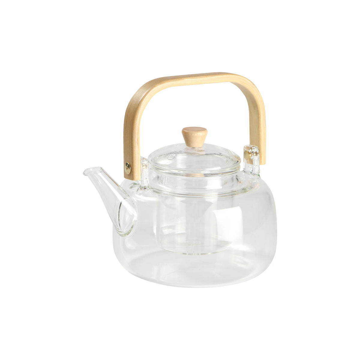 Tetera Vidrio con Agarre de Bamboo 1000ml