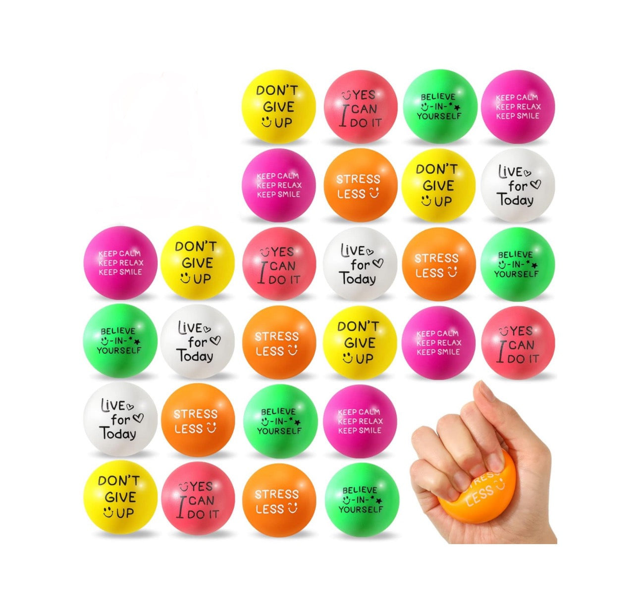 Bolita Anti-Estrés Motivacional - Motivational Stress Ball x Unidad