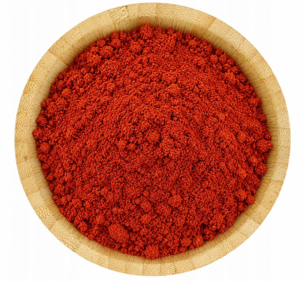 Achiote molido en tazón de bambú – presentaciones de 500 g y 1 kg