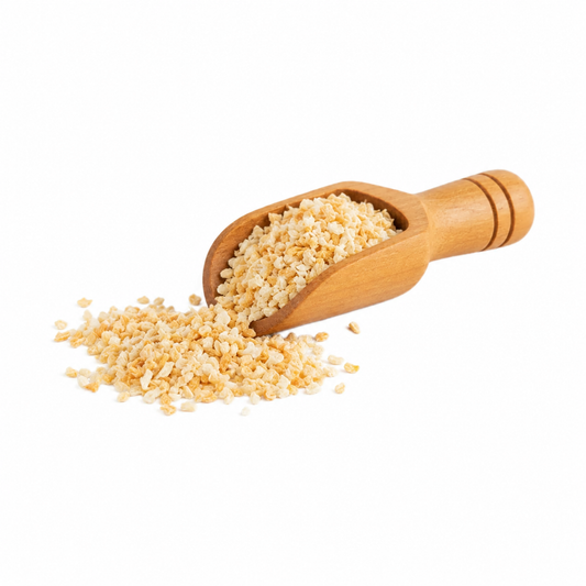 Ajo granulado en cucharita de madera – presentación de 90 g