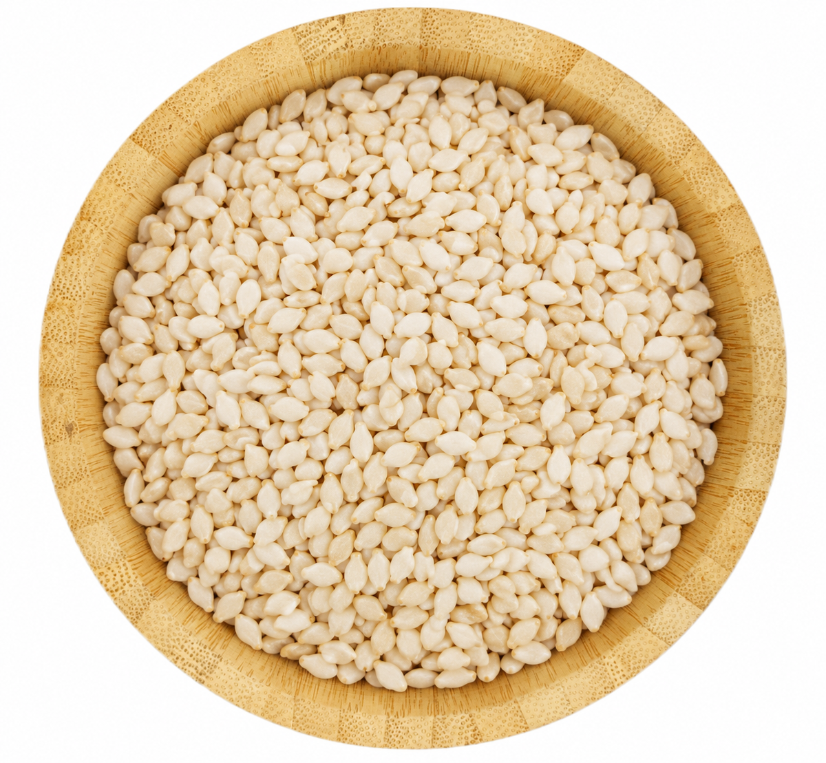 Ajonjolí blanco en tazón de bambú – presentaciones de 500 g y 1 kg