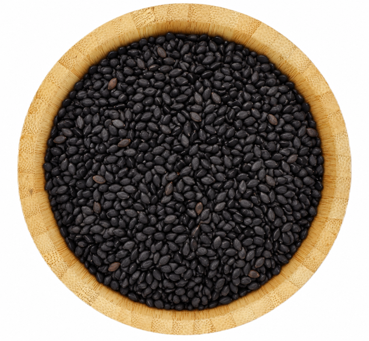 Ajonjolí negro en tazón de bambú – presentaciones de 500 g y 1 kg