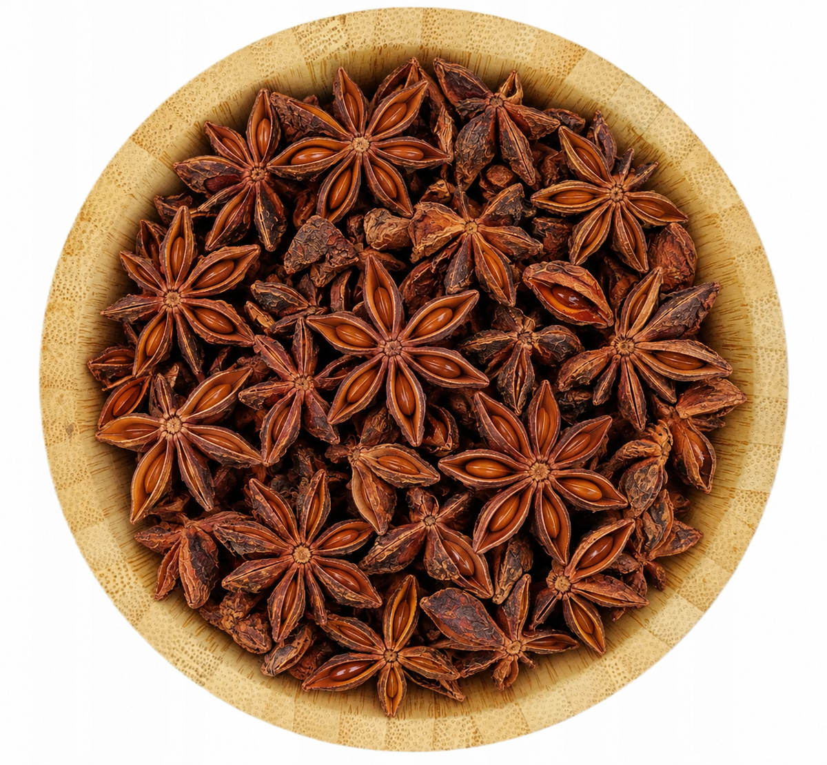 Anís estrella en tazón de bambú – presentaciones de 500 g y 1 kg