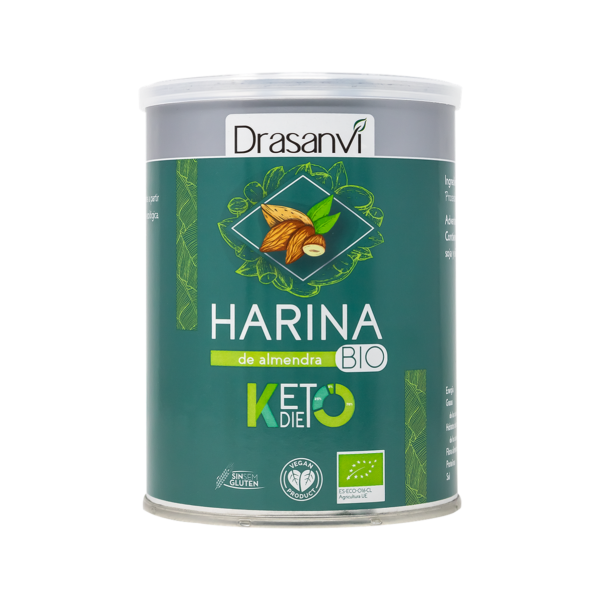Harina de Almendras Keto 375g — fondo blanco, encuadre uniforme