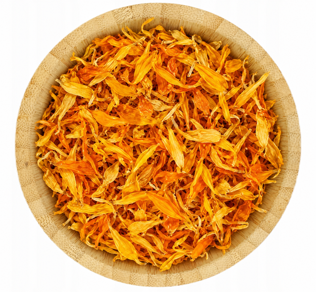 Caléndula seca en tazón de bambú – presentación de 500 g