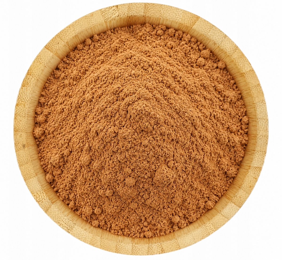 Canela de Ceilán molida orgánica en tazón de bambú – presentaciones de 500 g y 1 kg