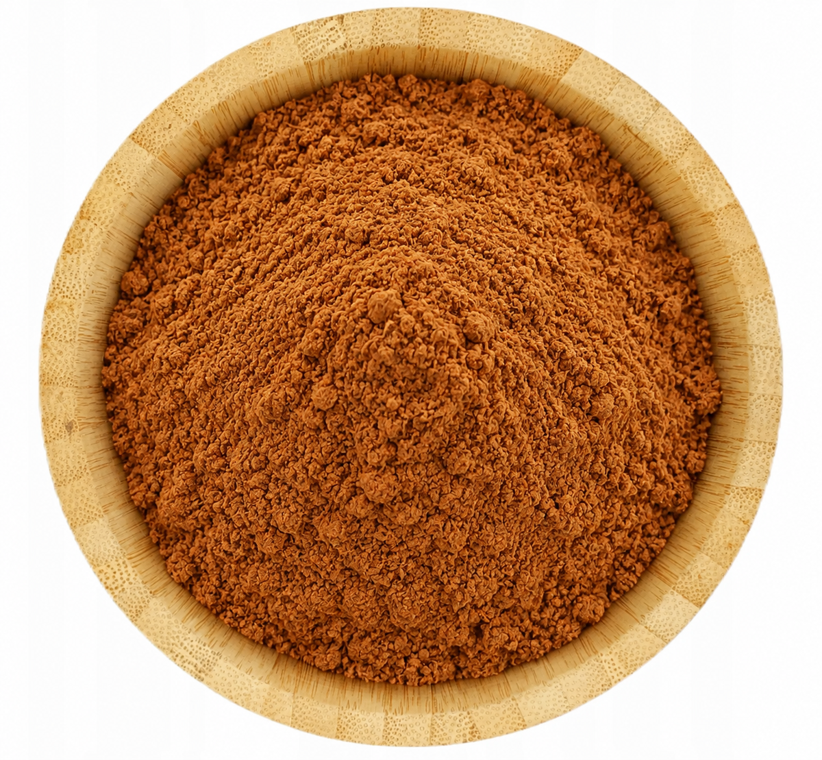 Canela molida en tazón de bambú – presentaciones de 500 g y 1 kg