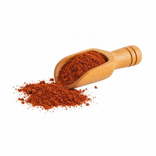 Chili Blend Powder en cucharita de madera