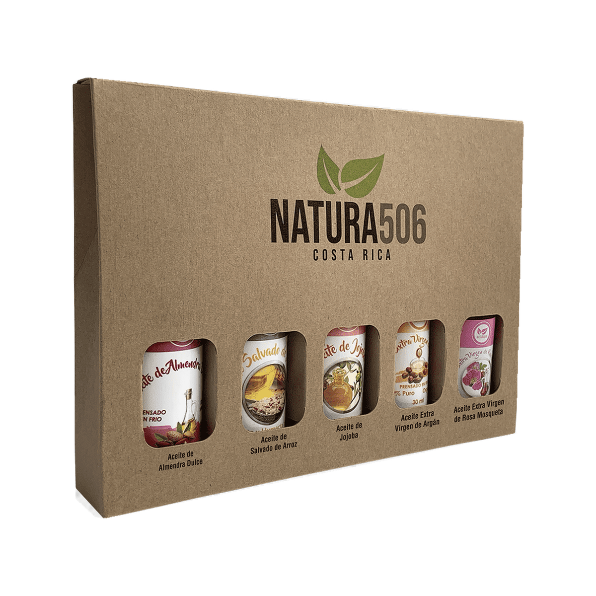 Kit de Cosmética Natural - 5 unidades — fotografía del producto sobre fondo blanco.