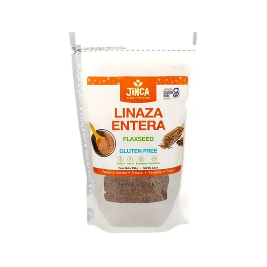 Linaza Entera Jinca Foods 250g — fotografía del producto sobre fondo blanco.