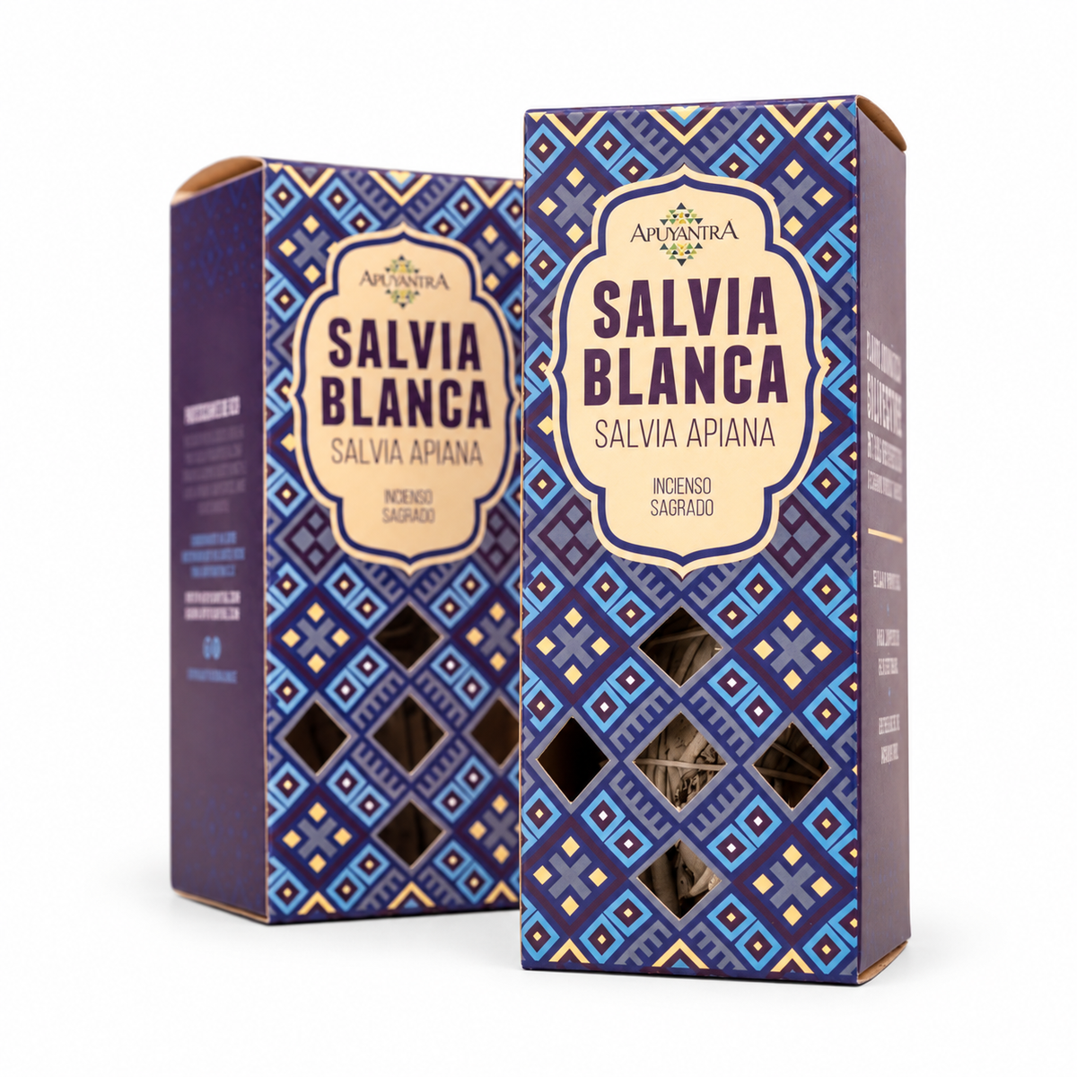 Salvia Blanca Apiana - Incienso Sagrado - Box White Sage — fondo blanco