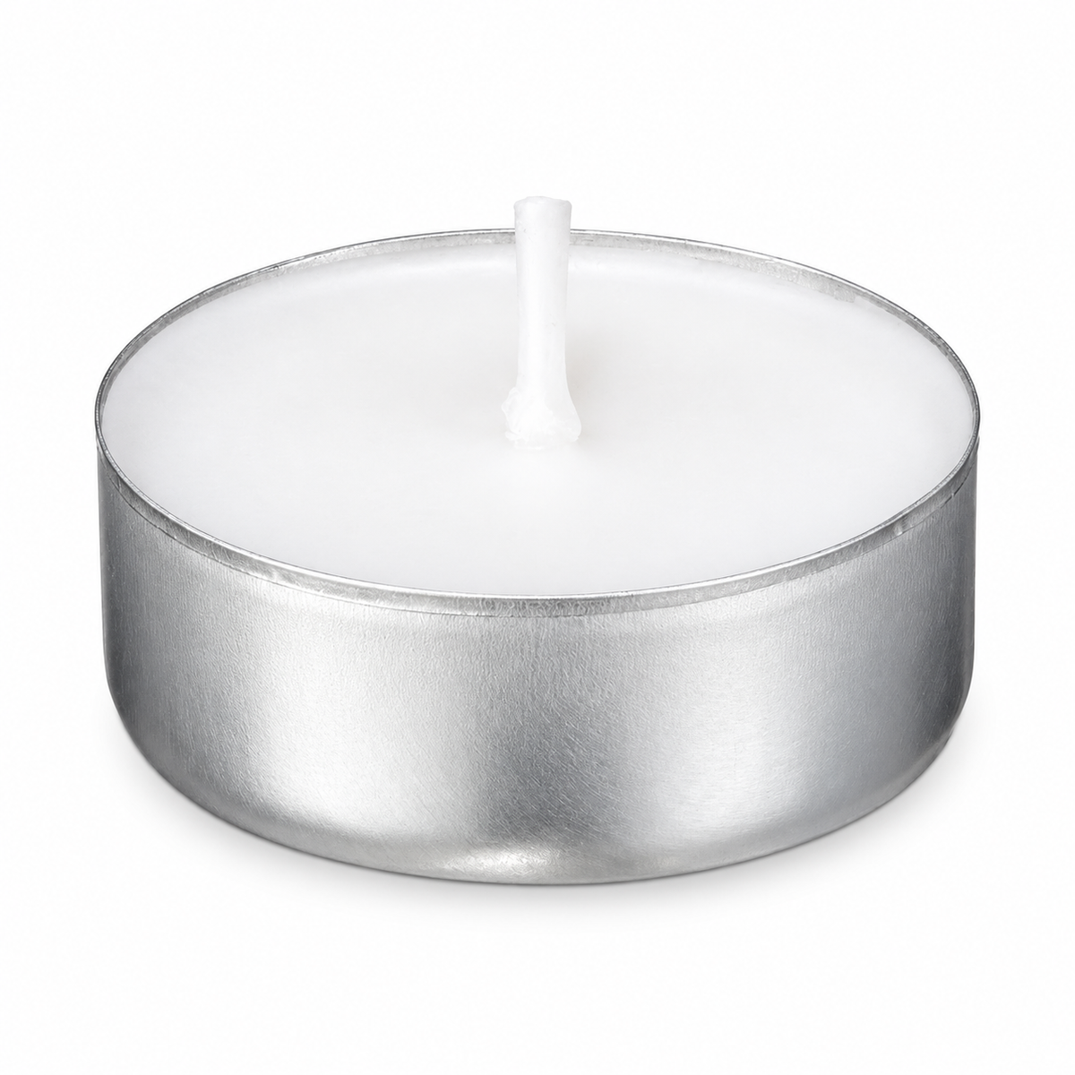 Vela de Té Unidad (color variado) · Individual Tealight Candle (various colors) — fotografía sobre fondo blanco