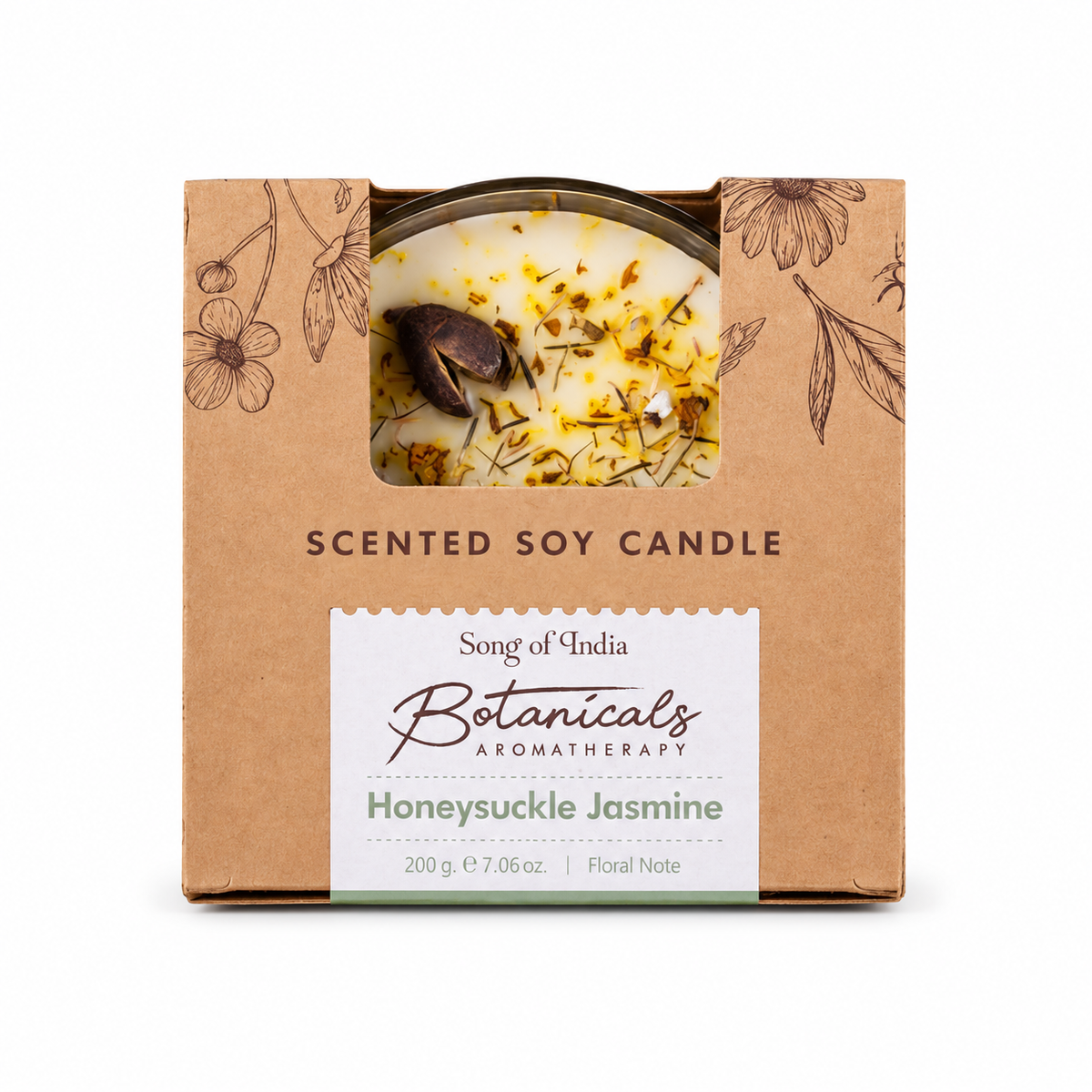Vela Aromática Botanicals 200g de 3 Mechas - Song of India — fondo blanco