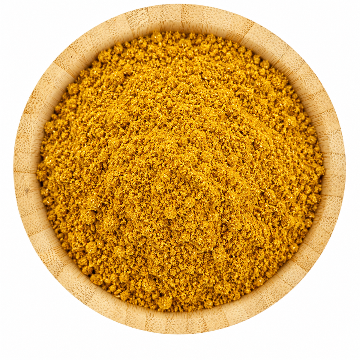 Mezcla de curry en tazón de bambú