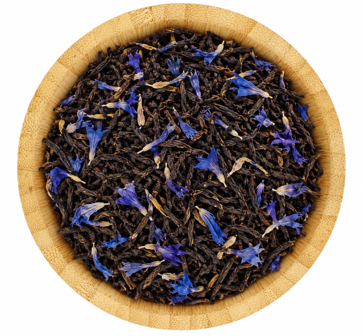 Té Earl Grey con bergamota en tazón de bambú