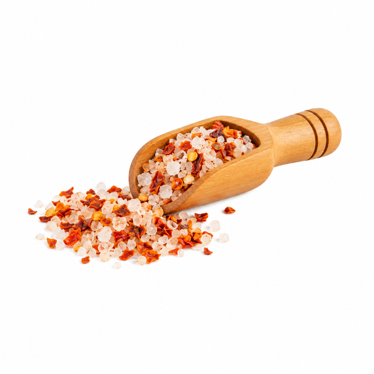 Sal marina con habanero en cucharita de madera