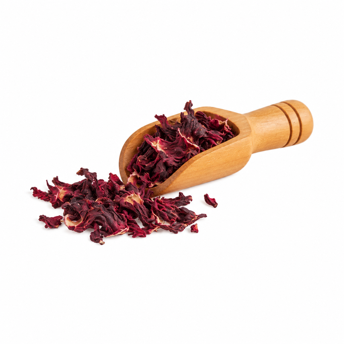 Rosa de Jamaica en cucharita de madera