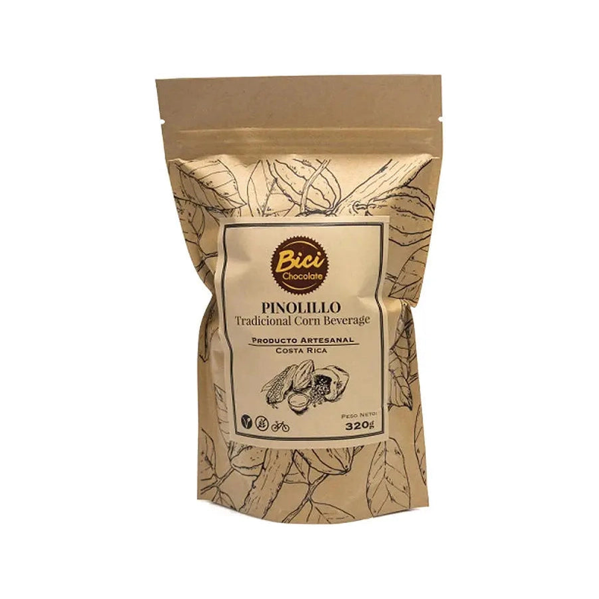 Pinolillo Bici Chocolate 320 g sobre fondo blanco