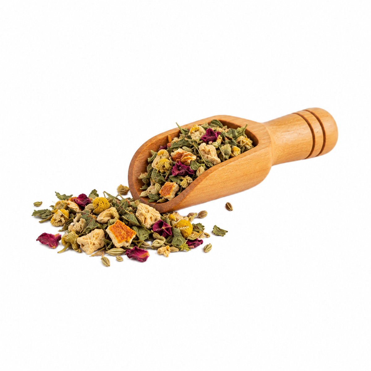 Relax & Digest Tea en cucharita de madera