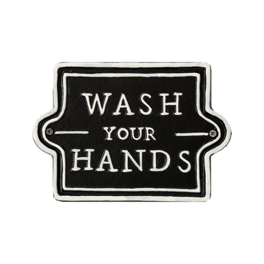Rótulo Wash Your Hands sobre fondo blanco